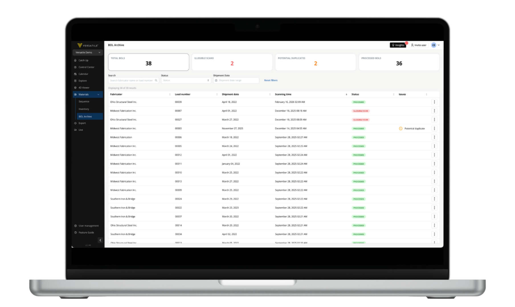 BOL material tracking in versatile dispute become resolvable