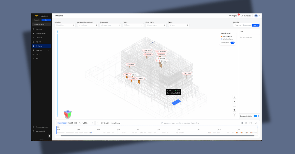  Automated progress reporting from Versatile
